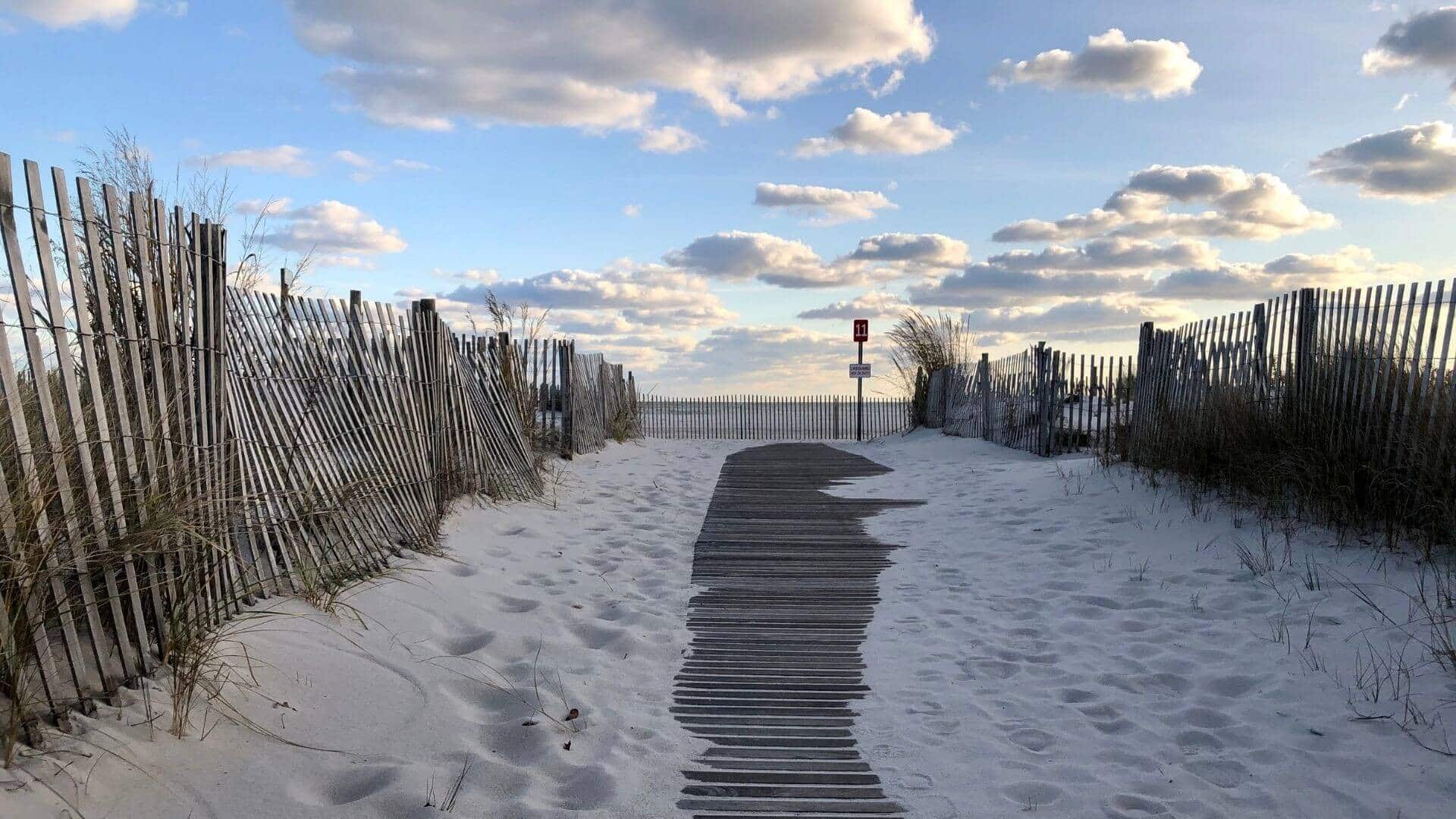 Cape May beach at sunset