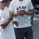 Two children with American flags