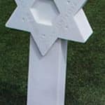 Photograph of a Jewish grave marker at Normandy