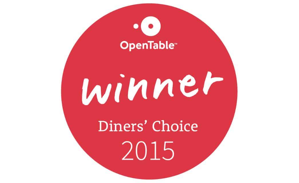 OpenTable Diners' Choice 2015 winner logo