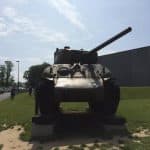 A Sherman Tank rests at a memorial